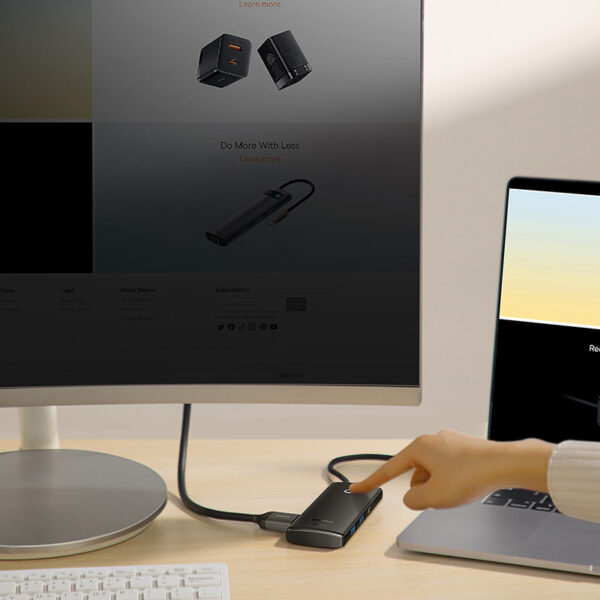 Baseus Lite Hub USB-C 2xUSB3.0/HDMI/SD Noir – Image 2