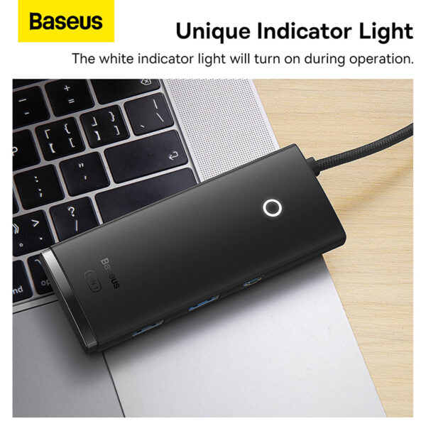Concentrateur multifonctionnel Baseus Lite Series USB Type-C SHUIH - 2 x USB 3.0 / USB Type-C / HDMI 1.4 / SD / TF Noir - Image 4