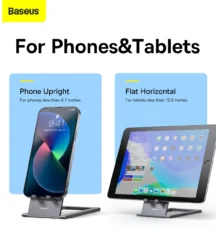 Support de bureau pliable en métal pour tablette et ordinateur portable -Gris –