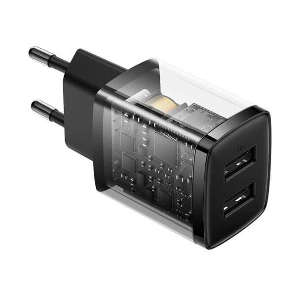 Chargeur compact Baseus 2U 10,5W EU Noir - Image 2