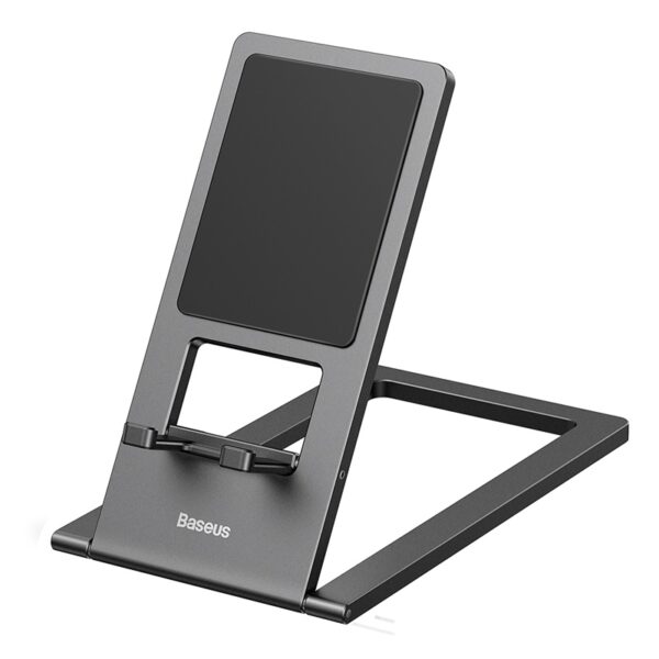 Support de bureau pliable en métal pour tablette et ordinateur portable -Gris – - Image 3