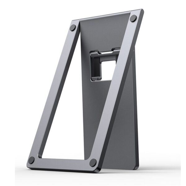 Support de bureau pliable en métal pour tablette et ordinateur portable -Gris – - Image 5
