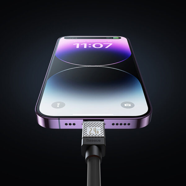 Câble USB – Lightning 1m 2,4A noir - Image 4