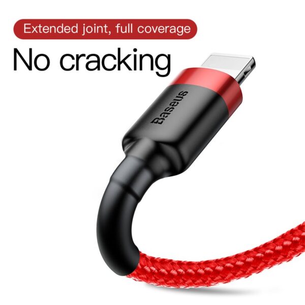 Câble pour iPhone - iPad Renforcé vers USB / Heavy Duty / Charge Rapide / 1 mètre / Noir / Baseus - Image 2