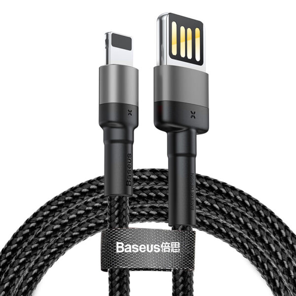 Baseus Câble Lightning vers USB 2.4 A 1m Noir-Gris