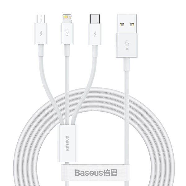 Cable de chargement 1 vers 3 (USB vers Micro+Iphone+Type-C) 1.5m Baseus