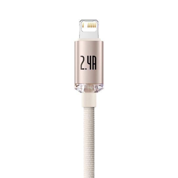 Câble USB vers Lightning Baseus Crystal Shine Series 2,4A 1,2 m Rose - Image 3