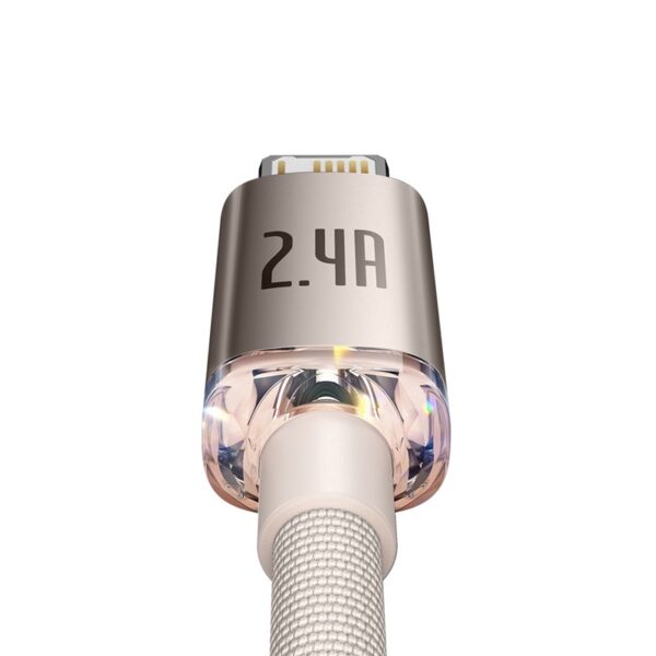 Câble USB vers Lightning Baseus Crystal Shine Series 2,4A 1,2 m Rose - Image 5