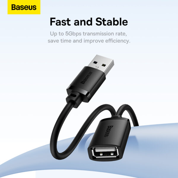 Baseus AirJoy Série Câble d'extension USB 2.0 1,5 m Noir Cluster