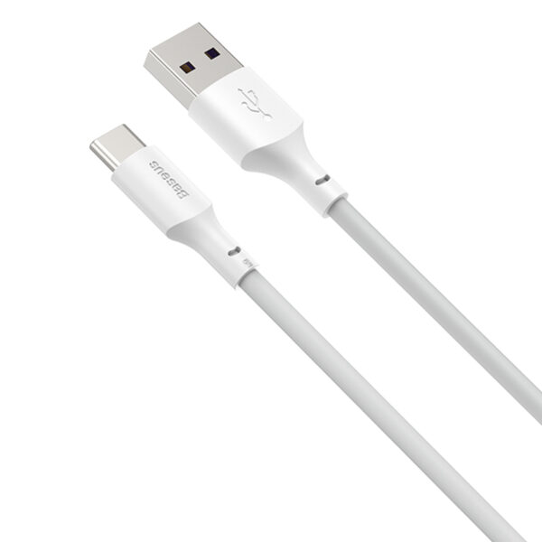 Kit de câbles de données Baseus Simple Wisdom USB vers Type-C 5A (2 câbles/ensemble) 1,5m Blanc - Image 3