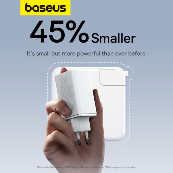 CHARGEUR AVEC CABLE TYPE-C VERS TYPE-C 4-PORTS 2*TYPE-C +2*USB (100W TECHNOLOGIE GaN) BASEUS - Image 5
