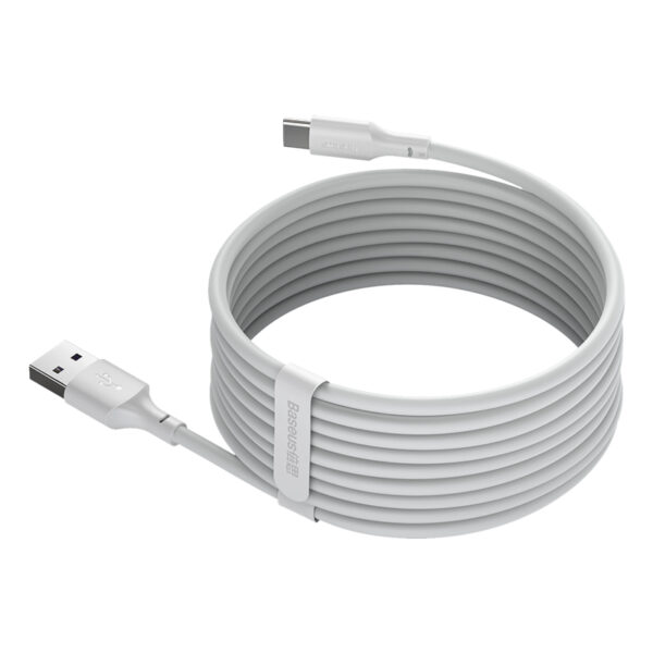 Kit de câbles de données Baseus Simple Wisdom USB vers Type-C 5A (2 câbles/ensemble) 1,5m Blanc - Image 2