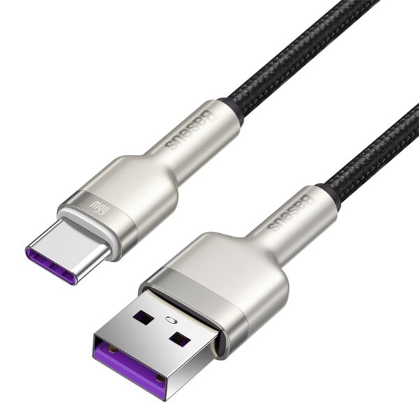 BASEUS HIGH CURRENT CÂBLE EN MÉTAL ROBUSTE POUR UNE CHARGE RAPIDE JUSQU'À 66W, CONÇU POUR DES DISPOSITIFS USB-C. - Image 3