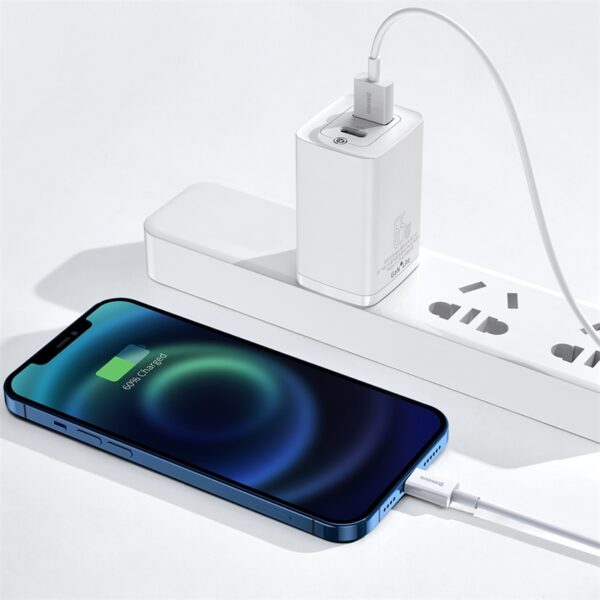 BASEUS 1,5m câble de données de charge rapide 2.4A compatible avec iPhone,blanc - Image 6