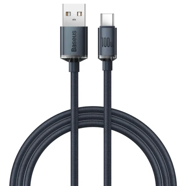 BASEUS CÂBLE DE CHARGE RAPIDE PERMETTANT DE TRANSFÉRER DES DONNÉES ET DE CHARGER DES APPAREILS JUSQU'À 100W, USB-C.