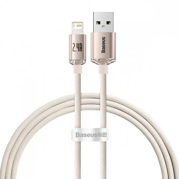 Câble USB vers Lightning Baseus Crystal Shine Series 2,4A 1,2 m Rose