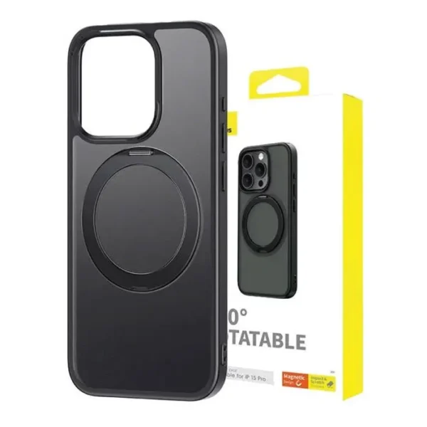 Coque Téléphone Magnétique pour iPhone 15 Pro Noir