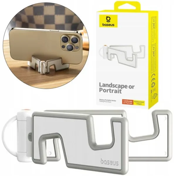 Pied de support - stand Baseus - Support de téléphone portable pliable Moon White