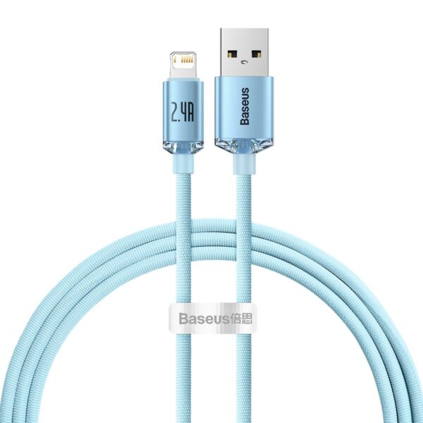 BASEUS HIGH CURRENT FAST CHARGING DATA CABLE USB TO IP BASEUS CRYSTAL SHINE SERIES 2.4A HAUTE INTENSITÉ