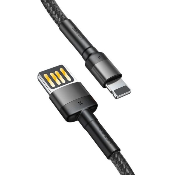 Baseus Câble Lightning vers USB 2.4 A 1m Noir-Gris - Image 3