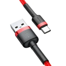 Câble USB-C Charge Rapide 50cm Rouge Baseus