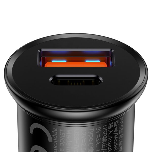 Chargeur De Voiture En Métal A+C 30W Noir -ccall-bs01 - Image 3