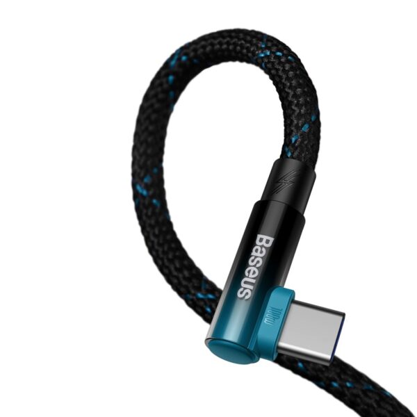 BASEUS MVP 2 CÂBLE COUDÉ CONÇU POUR FACILITER LA CONNEXION DANS DES ESPACES RESTREINTS, SUPPORTANT UNE CHARGE RAPIDE JUSQU'À 100W. - Image 3