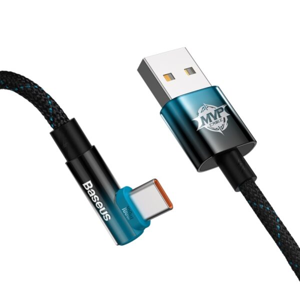BASEUS MVP 2 CÂBLE COUDÉ CONÇU POUR FACILITER LA CONNEXION DANS DES ESPACES RESTREINTS, SUPPORTANT UNE CHARGE RAPIDE JUSQU'À 100W. - Image 4