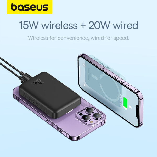 BATTRIE EXTERNE POWER BANK 10000MAH 20W MAGNETIC BASEUS