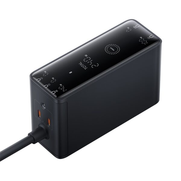 Chargeur de bureau intelligent Baseus Digital GaN 3C+U+DC 240W UE Cluster Noir - Image 5