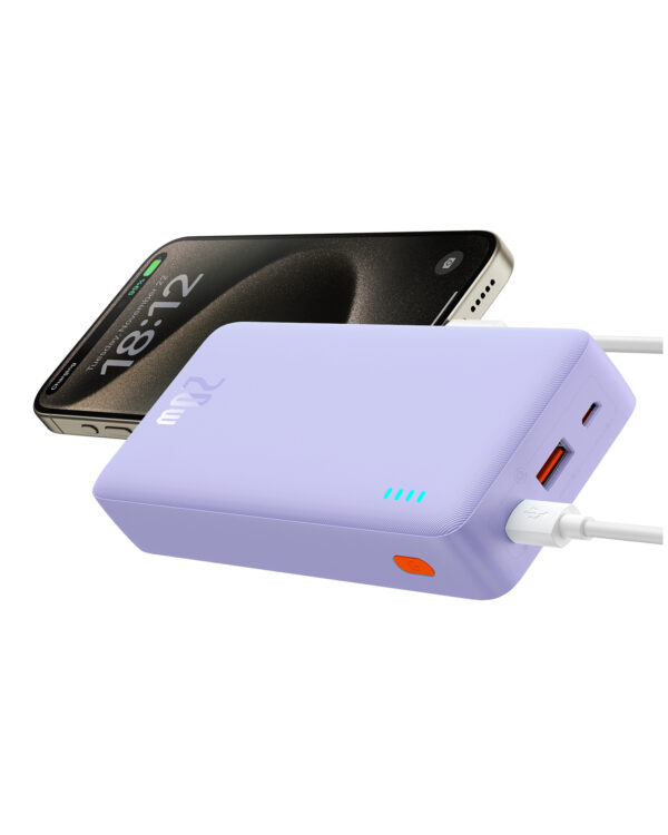 Batterie externe de charge rapide Baseus Airpow 20000mAh 20W Nebula Purple - Image 3
