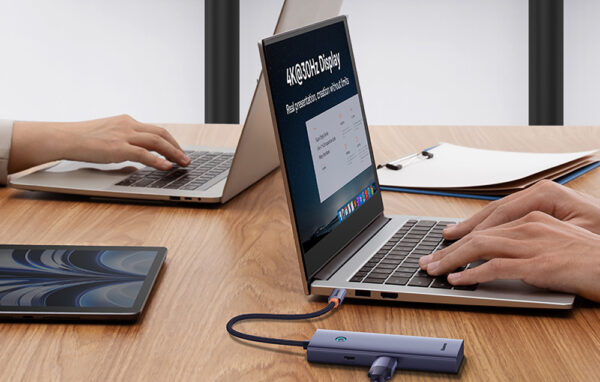 ADAPTEUR HUB 5 EN 1 DUAL TYPE-C VERS HDMI+USB+TYPE-C BASEUS
