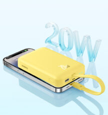 Batterie externe sans fil de charge rapide magnétique Baseus Mini iP Edition 10000mAh 20W Lemon Yellow