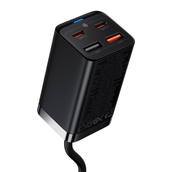 Chargeur de bureau rapide Baseus GaN3 Pro 2C+2U 65W UE Noir - Image 3