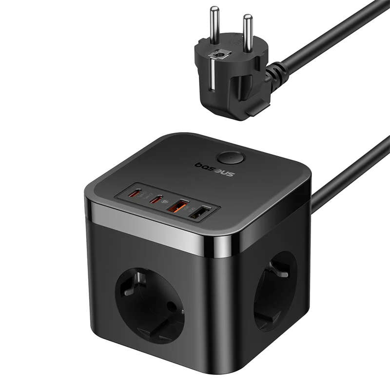 Bloc multiprise Baseus PowerCombo 3 AC + 2 USB + 2 USB-C 30W 1,5 m Noir - 图片 4