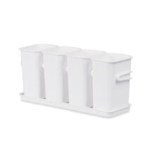 Lot de 4 Seaux de Rangement Blanc Modulables