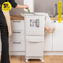 Poubelle de tri avec double couvercle 50 L