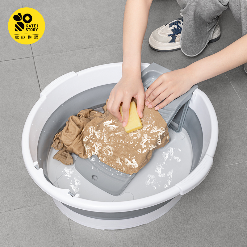 Bac à linge pliable avec planche à récurer - 图片 3