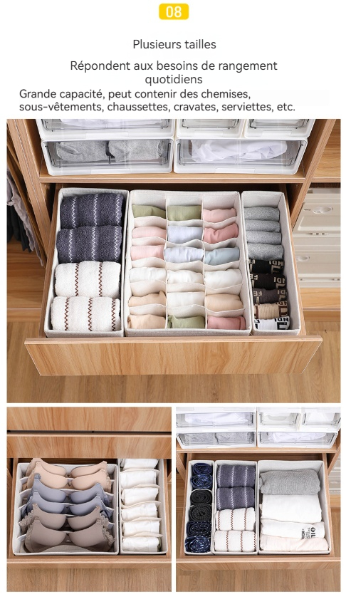 Boîte de rangement en tissu 9 cm sans séparations - 图片 5
