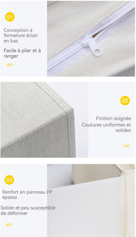 Boîte de rangement en tissu 9 cm sans séparations - 图片 6